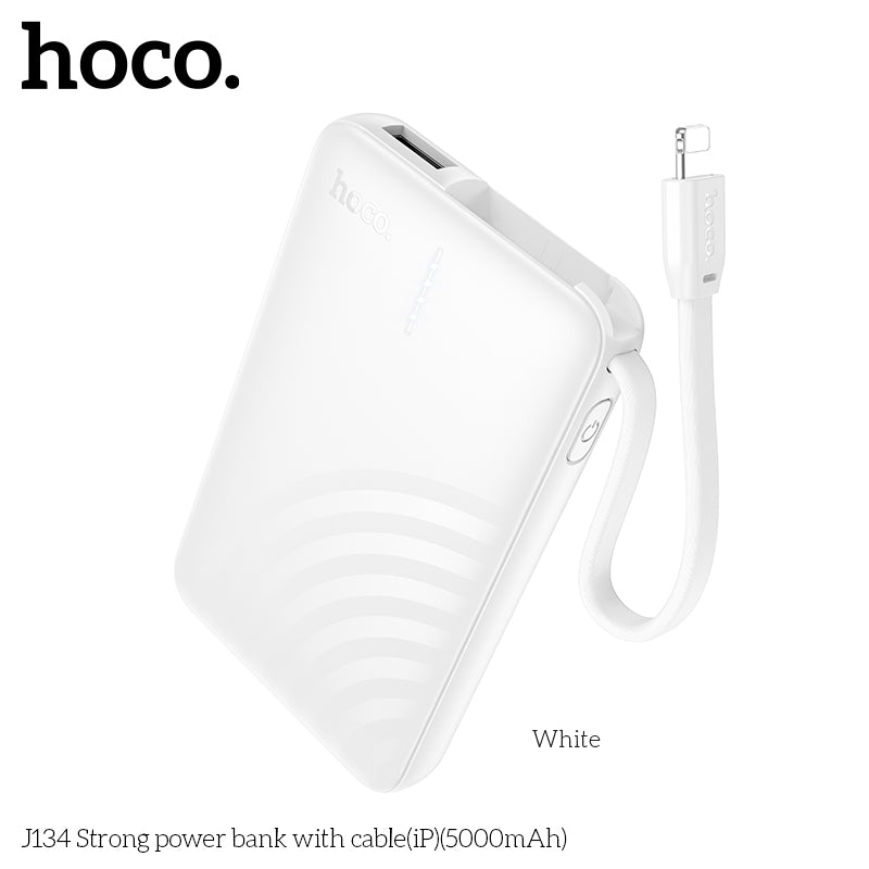 Hoco J134 Backup Charger With Built In Lightning Cable 5000Mah Portable Power Bank For Iphone Fast Charging Led Indicator Compact Lightweight“ Premium Quality, Stylish & Durable Protective Case